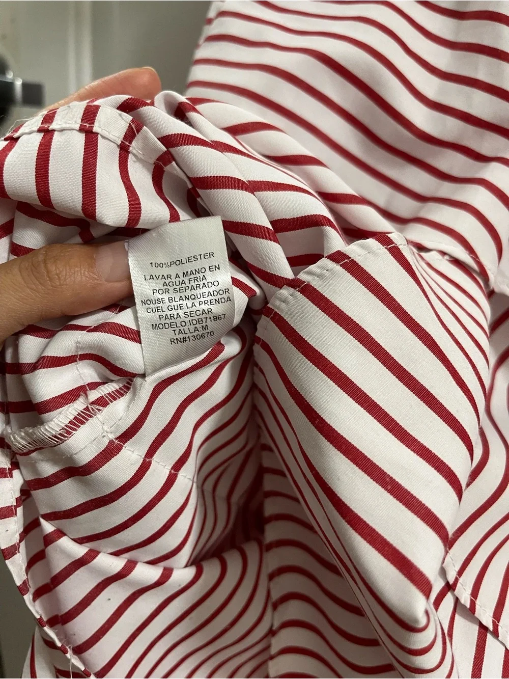LULUS Red and White Striped Ruffle Tiered over under the Shoulder Dress Medium